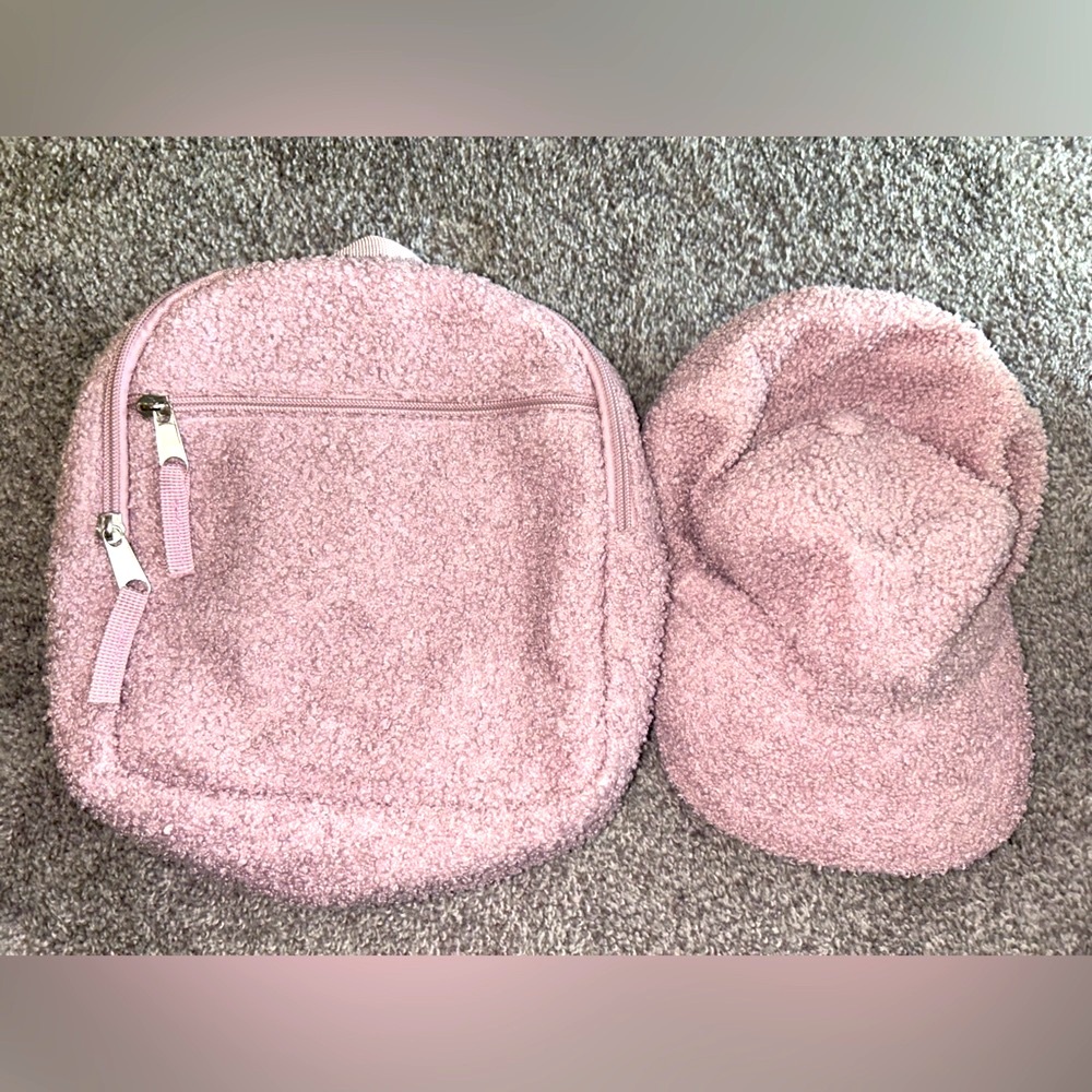 Toddler Girls’ Sherpa Backpack & Hat